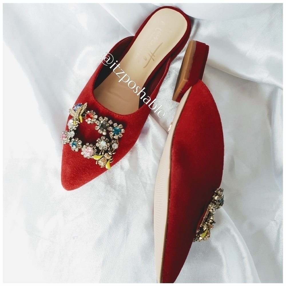 Nanette Lepore Jeweled Mule Red Size  6 Medium